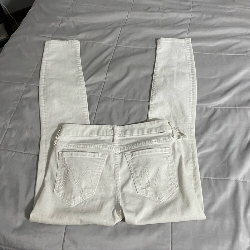 Mother The Looker Stayin’ Rowdy White Jeans Distressed Women’s Size 24 - Picture 12 of 16